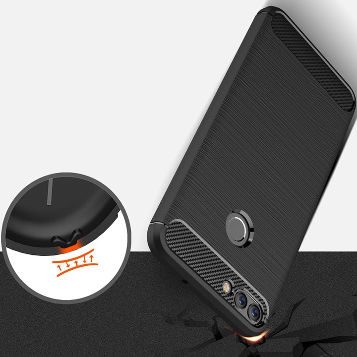 Husa de protectie United Case pentru Huawei P Smart, TPU, Negru