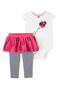 Carter's, Set de imbracaminte cu strat exterior din plasa - 2 piese, fete, cu imprimeu, Alb/roz aprins/bleumarin, Alb/roz aprins/bleumarin Carter's, Set de imbracaminte cu strat exterior din plasa - 2 piese, fete, cu imprimeu, Alb/roz aprins/bleumarin, Alb/roz aprins/bleumarin