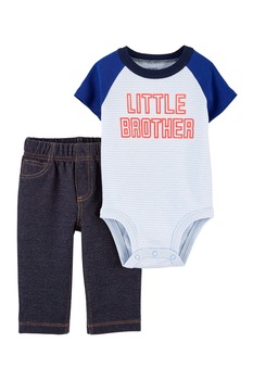 Carter's, Set de body si pantaloni - 2 piese, baieti, imprimeu text, Alb/Albastru/Corai, Alb/Albastru/Corai Carter's, Set de body si pantaloni - 2 piese, baieti, imprimeu text, Alb/Albastru/Corai, Alb/Albastru/Corai