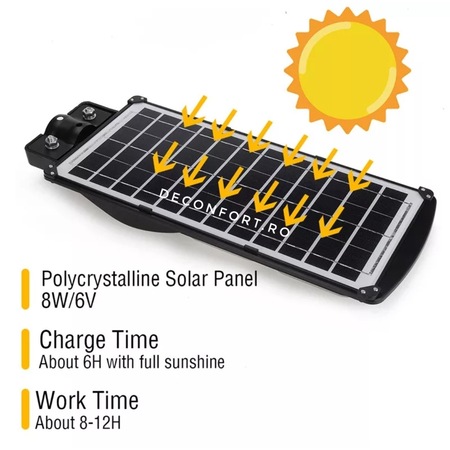 Lampa stradala LED, solara, cu telecomanda, 180 W