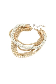 Bratara dama, AW, textil/aliaj metalic, reglabila, Argintie Bratara dama, AW, textil/aliaj metalic, reglabila, Argintie