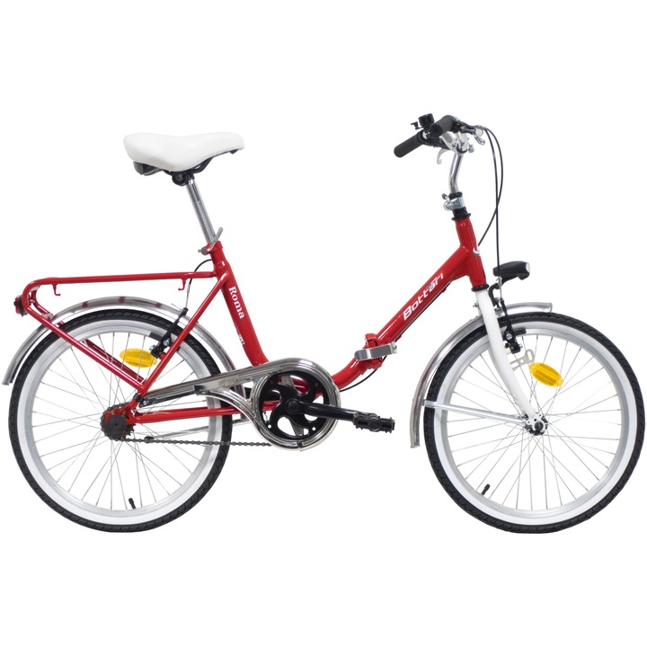 Bicicleta Pliabila Bottari 20 inch, cadru otel, 1 viteza, frane V-brake, rosu