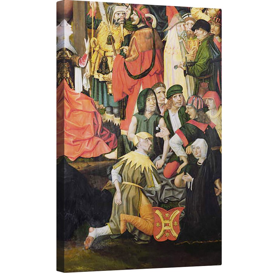 Tablou canvas - Master of Hamburg - Soldatii trag la sorti pentru hainele lui Hristos, detalii din Rastignirea, 80 x 120cm