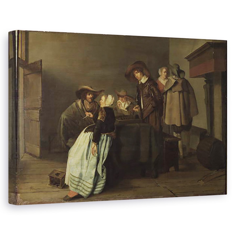 Tablou canvas - Pieter Codde - O conversatie, 60 x 90 cm