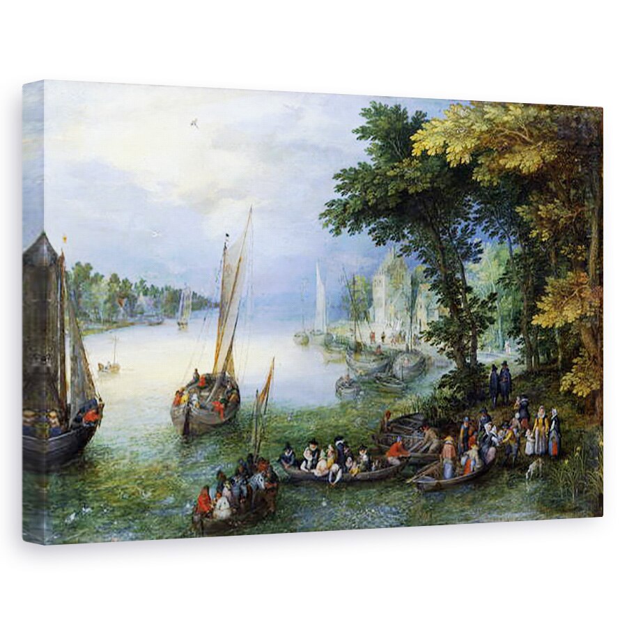 Tablou canvas - Jan Brueghel the Elder - imbarcarea, 80 x 120cm