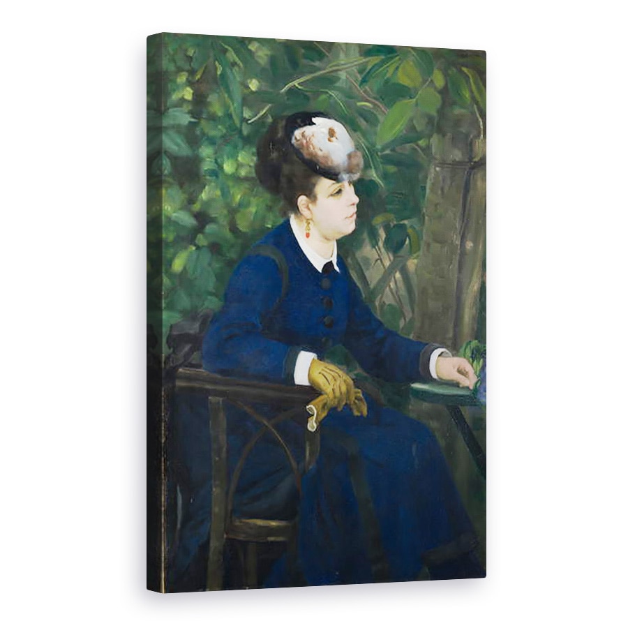 Tablou canvas - Pierre Auguste Renoir - Femeie intr-o gradina Femeie cu o palarie de pescarus, 60 x 90 cm