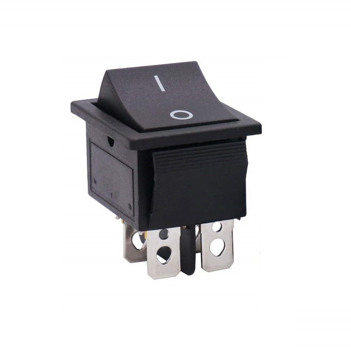 Buton cu 2 pozitii, KCD4, negru, cu 4 pini