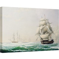tablou canvas - fitz henry lane - statele unite ale americii fregate presedinte angajarea escadrilei britanice in 1815 80 x 120cm imagen 8_0_
0