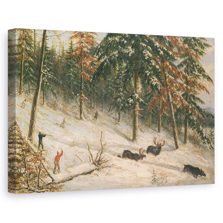 Tablou canvas - Cornelius Krieghoff - Elanul de vanatoare, 80 x 120cm