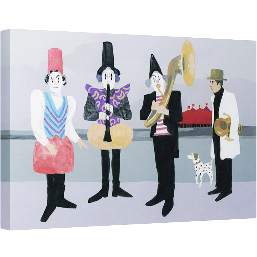 Tablou canvas - Hiroyuki Izutsu - Un barbat care se uita la clovni, 2017, 60 x 90 cm