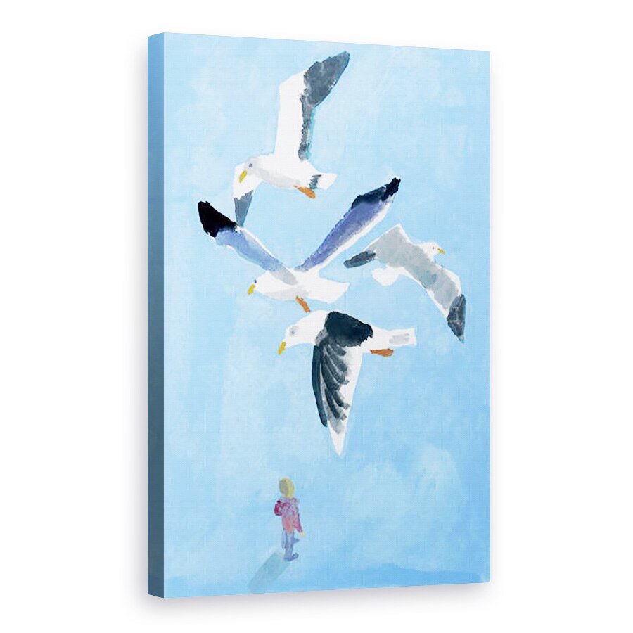 Tablou canvas - Hiroyuki Izutsu - Un barbat care se uita in sus la pasarea.2017, 80 x 120cm