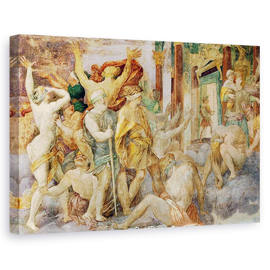Tablou canvas - Giovanni Battista Rosso Fiorentino - Francisc I alunga Viciile si intra in Templul lui Jupiter, 80 x 120cm