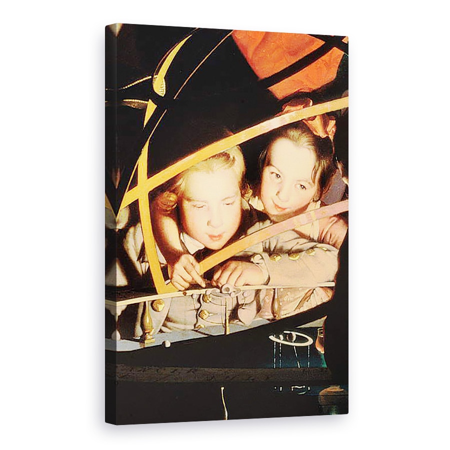 Tablou canvas - Joseph Wright of Derby - Copiii inspecteaza Orrery, 80 x 120cm