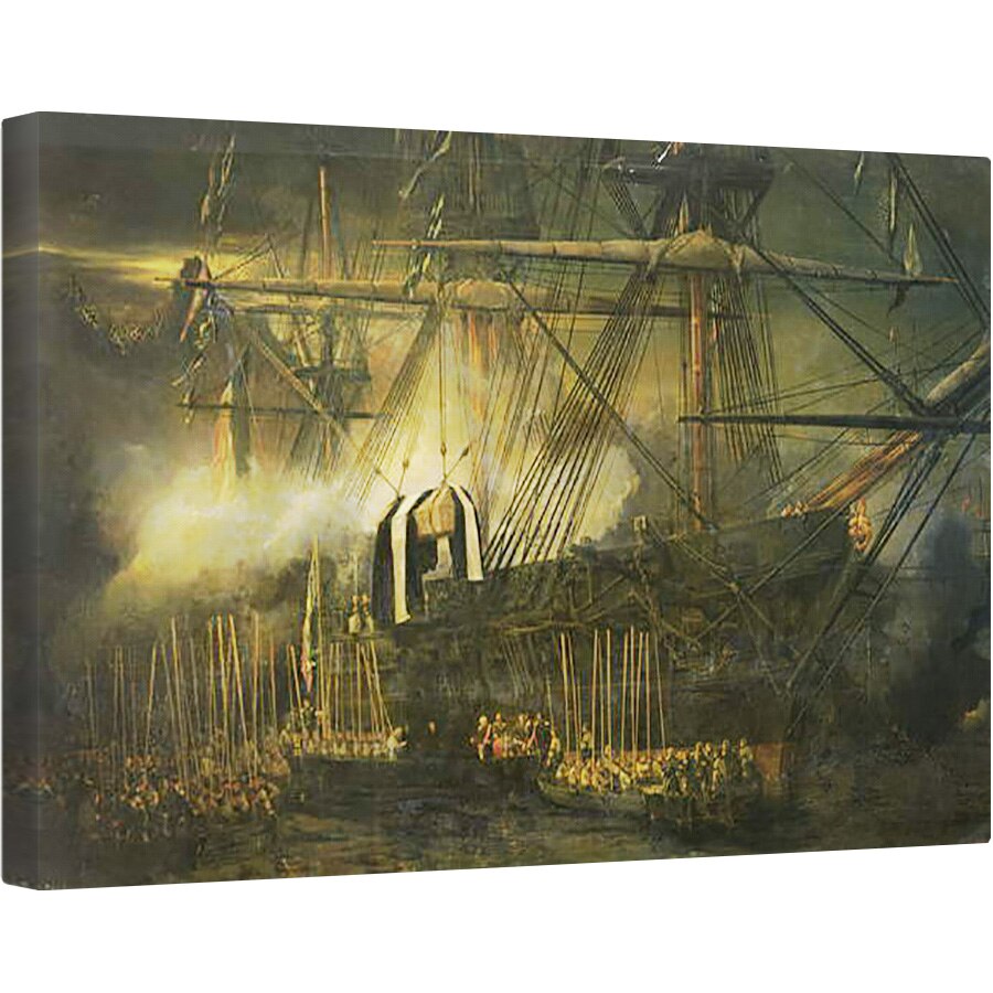 Tablou canvas - Louis Eugene Gabriel Isabey - Transportul cenusii lui Napoleon la bordul Belle-Poule la Sfanta Elena, 15 octombrie 1840, 40 x 60 cm