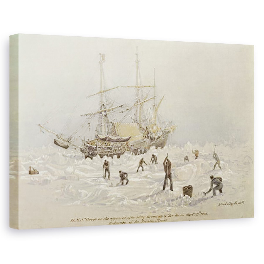 Tablou canvas - Lieutenant Smyth - Incidente intr-o calatorie de tranzactionare, HMS Terror ca ea a aparut dupa ce a fost aruncat in sus de gheata in canalul inghetat, 60 x 90 cm
