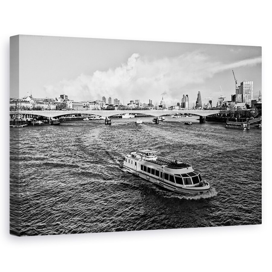 Tablou canvas - Ant Smith - Barca fluviala pe Tamisa, 2020, 60 x 90 cm