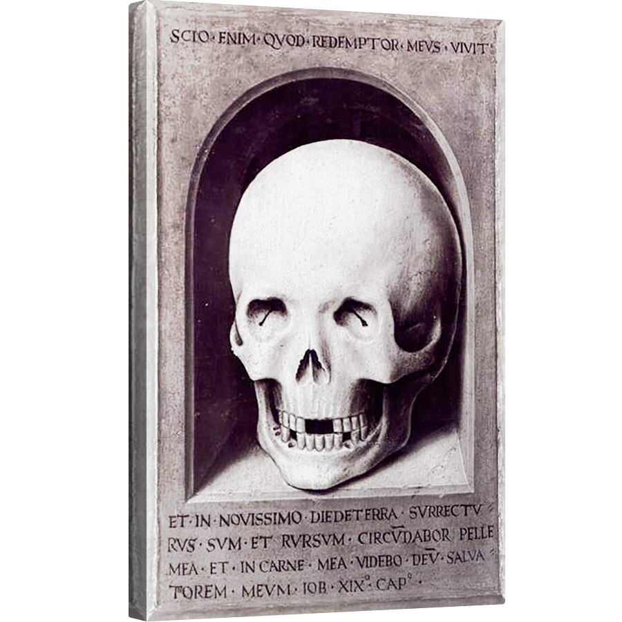 Tablou canvas - Hans Memling - Craniul, panoul din dreapta se inverseaza de la Triptic al vanitatii pamantesti si al Mantuirii Divine, 40 x 60 cm