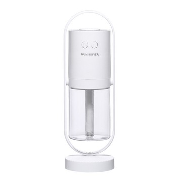 Umidificator si Purificator aer ultrasonic portabil, 200ml, cu ioni negativi, LED 7 culori, rotatie 360 grade, Alb Umidificator si Purificator aer ultrasonic portabil, 200ml, cu ioni negativi, LED 7 culori, rotatie 360 grade, Alb