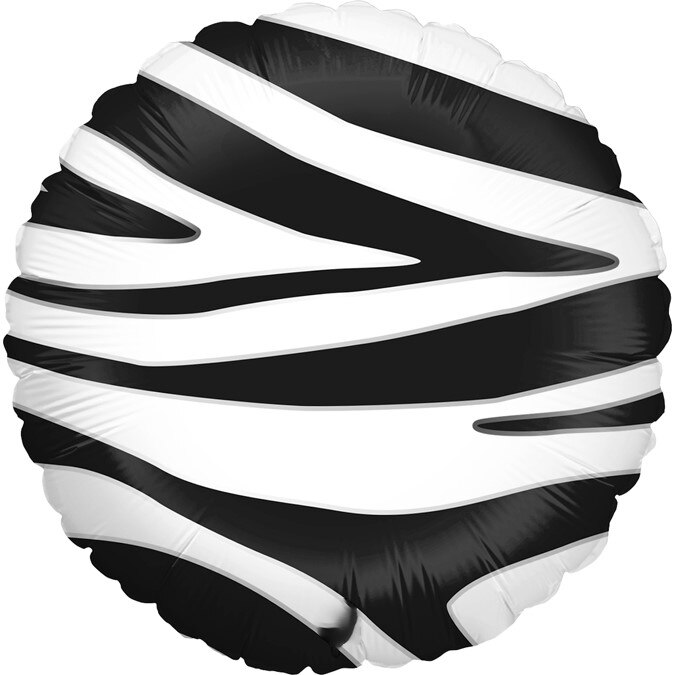 Balon folie rotund imprimat zebra 46 cm