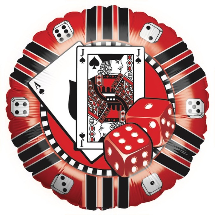 Balon folie rotund Cazinou Carti 46 cm