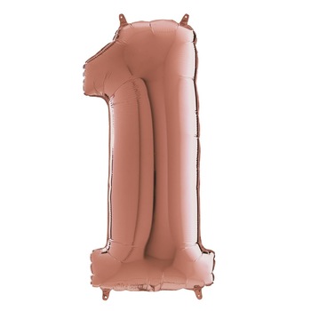 Balon folie cifra 1 rose gold 66 cm Balon folie cifra 1 rose gold 66 cm