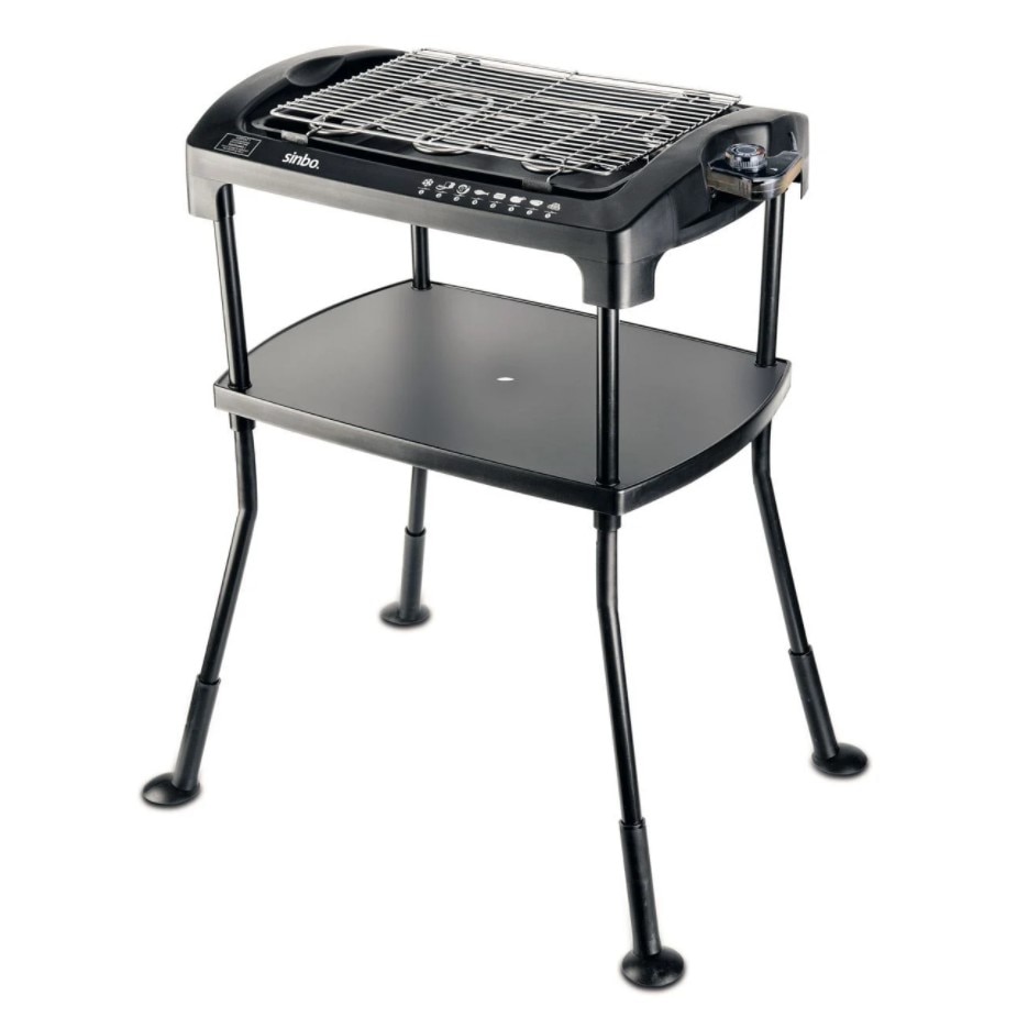 Gratar electric cu raft, Zola®, negru, 2000 W, dimensiune 35x24x100 cm