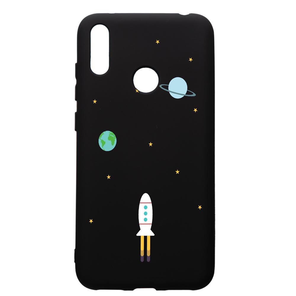 Husa de protectie Huawei Y7 2019, Universe, Spacecraft, silicon, cu interiorul din material textil, protectie camera, PB471