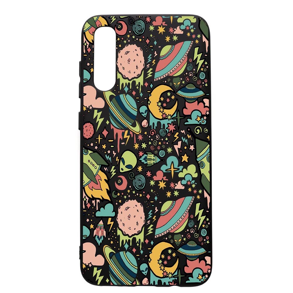 Husa de protectie Samsung Galaxy A70, Universe, UFO, silicon, cu interiorul din material textil, protectie camera, PB472