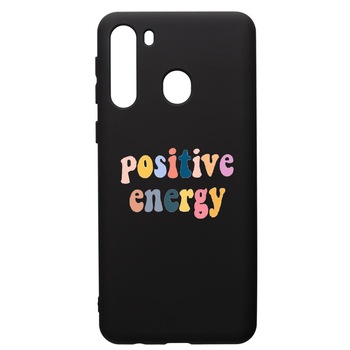 Husa de protectie Samsung Galaxy A21S, Positive Energy, silicon, cu interiorul din material textil, protectie camera, PB479 Husa de protectie Samsung Galaxy A21S, Positive Energy, silicon, cu interiorul din material textil, protectie camera, PB479