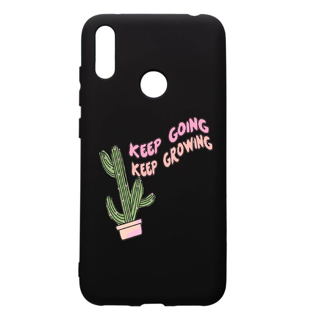 Husa de protectie Huawei Y7 2019, Keep Going, silicon, cu interiorul din material textil, protectie camera, PB482