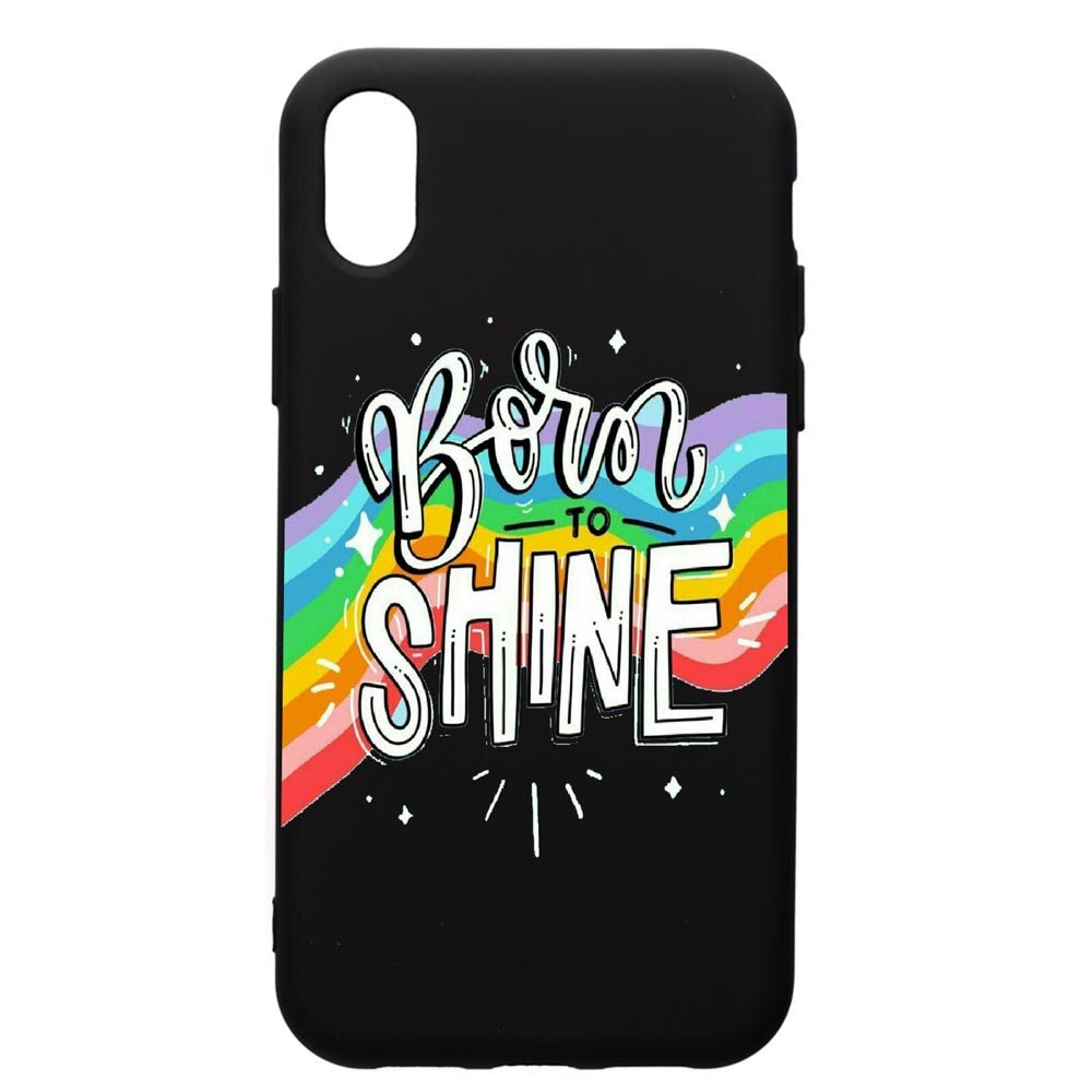 Husa de protectie Apple iPhone XS Max, Born To Shine, silicon, cu interiorul din material textil, protectie camera, PB489