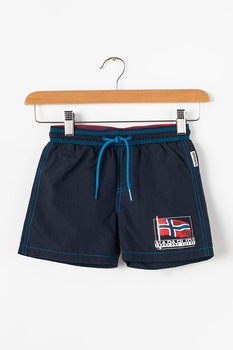 Napapijri, Pantaloni scurti de baie cu imprimeu logo Veji, Gri inchis/Bleumarin, 130 CM Napapijri, Pantaloni scurti de baie cu imprimeu logo Veji, Gri inchis/Bleumarin, 130 CM