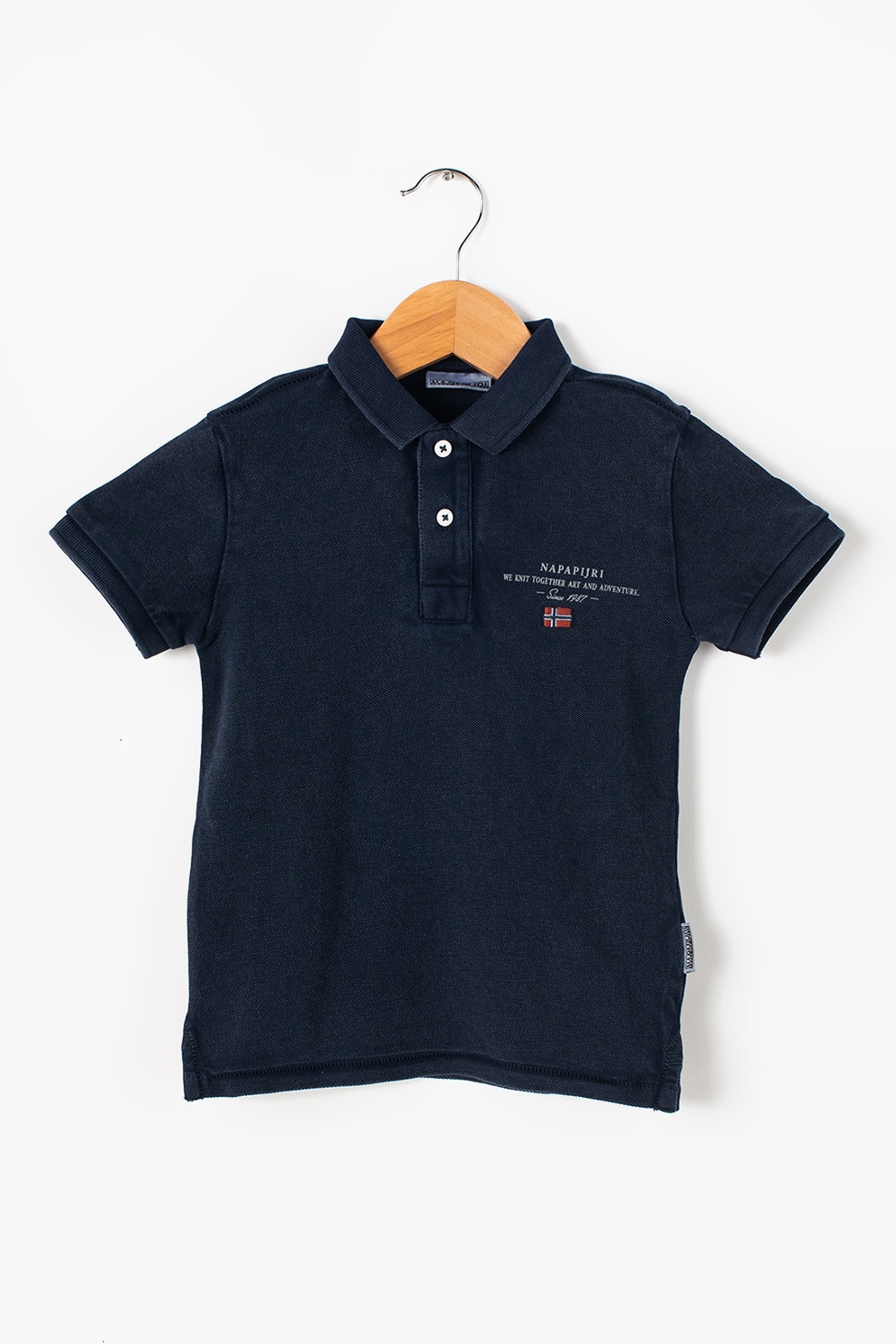 Napapijri, Tricou polo cu logo Elbas, Bleumarin inchis, 130 CM