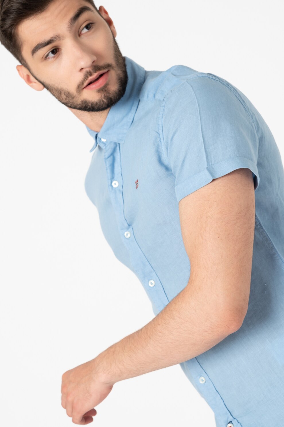 Napapijri, Camasa de in cu maneci scurte Gervas, Albastru lavanda