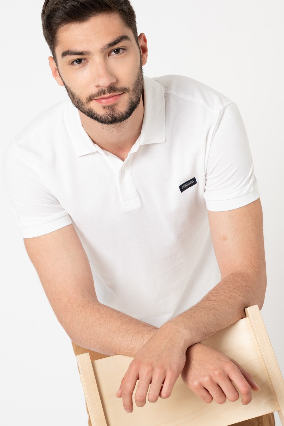 Napapijri, Tricou polo Taly, Alb optic, S