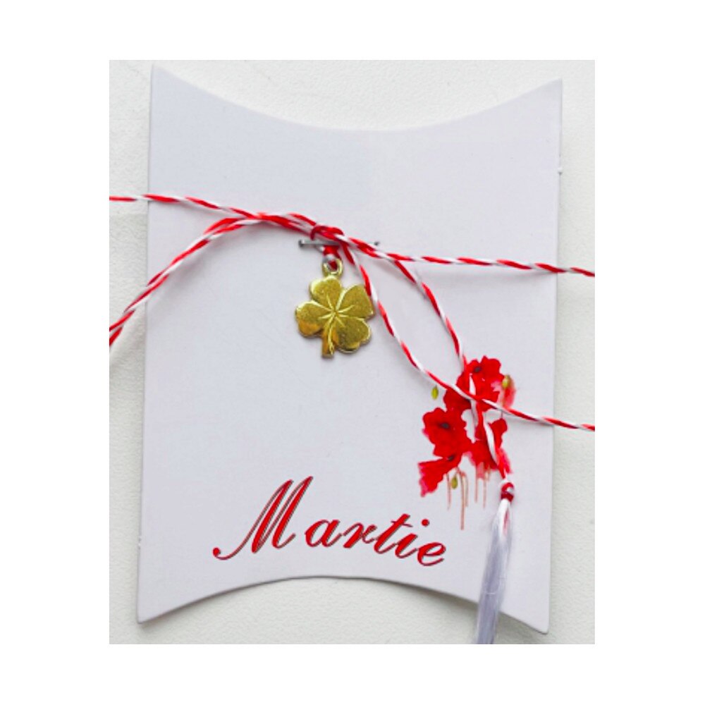 Pandantiv handmade placat cu aur 14K, trifoi S, 1,5 cm