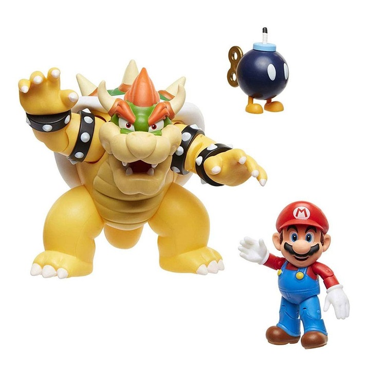 Комплект фигурки Марио срещу Bowser Lava Battle, World of Nintendo, 6-15 см