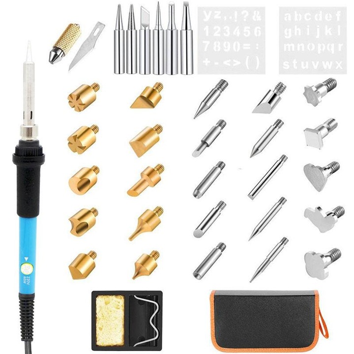 Set Complet De Pirografie, 39 piese