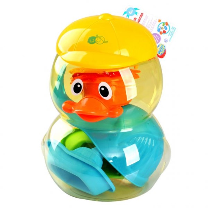 Playgo: Bébi fürdőjáték készlet kacsás tárolóban