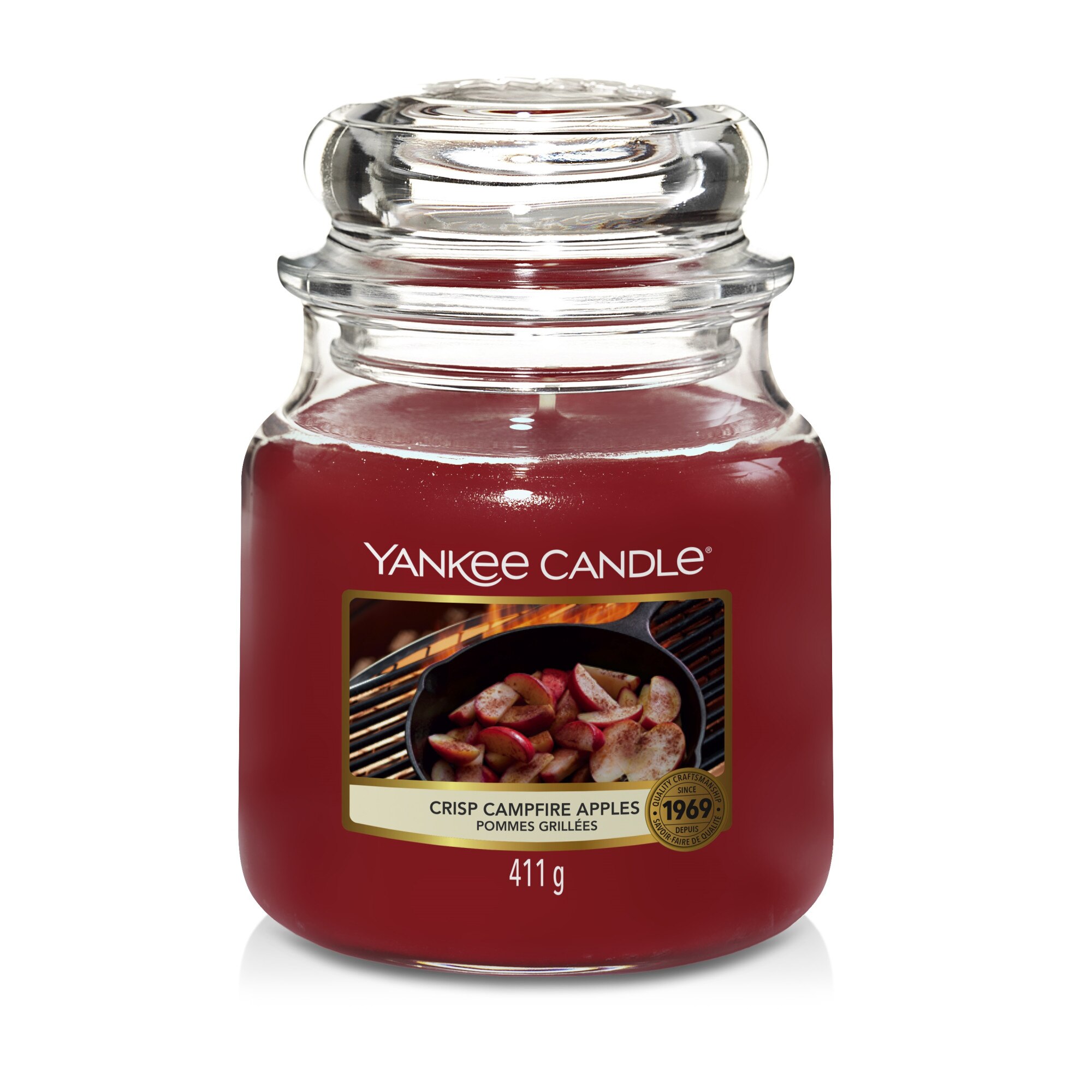 Lumanare Parfumata Borcan Mediu Crisp Campfire Apples, Yankee Candle