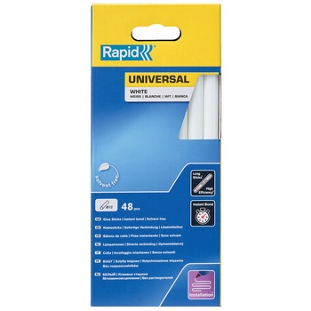 Baton silicon profesional Rapid Universal alb, Ø12mm x 190mm, baza EVA, 48 buc/blister 5001412 Baton silicon profesional Rapid Universal alb, Ø12mm x 190mm, baza EVA, 48 buc/blister 5001412