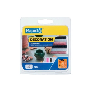 Baton silicon cu sclipici Rapid (alb, roz, negru), Universal, Ø7mm x 90mm, baza EVA, 36 buc/blister 5001422 Baton silicon cu sclipici Rapid (alb, roz, negru), Universal, Ø7mm x 90mm, baza EVA, 36 buc/blister 5001422