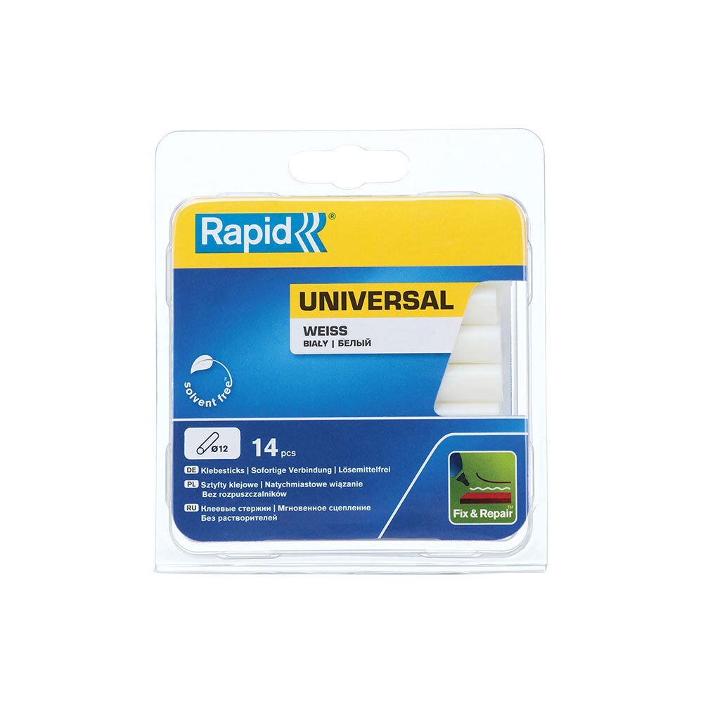 Baton silicon profesional Rapid Universal alb, Ø12mm x 94mm, baza EVA, 14 buc/blister 5000694