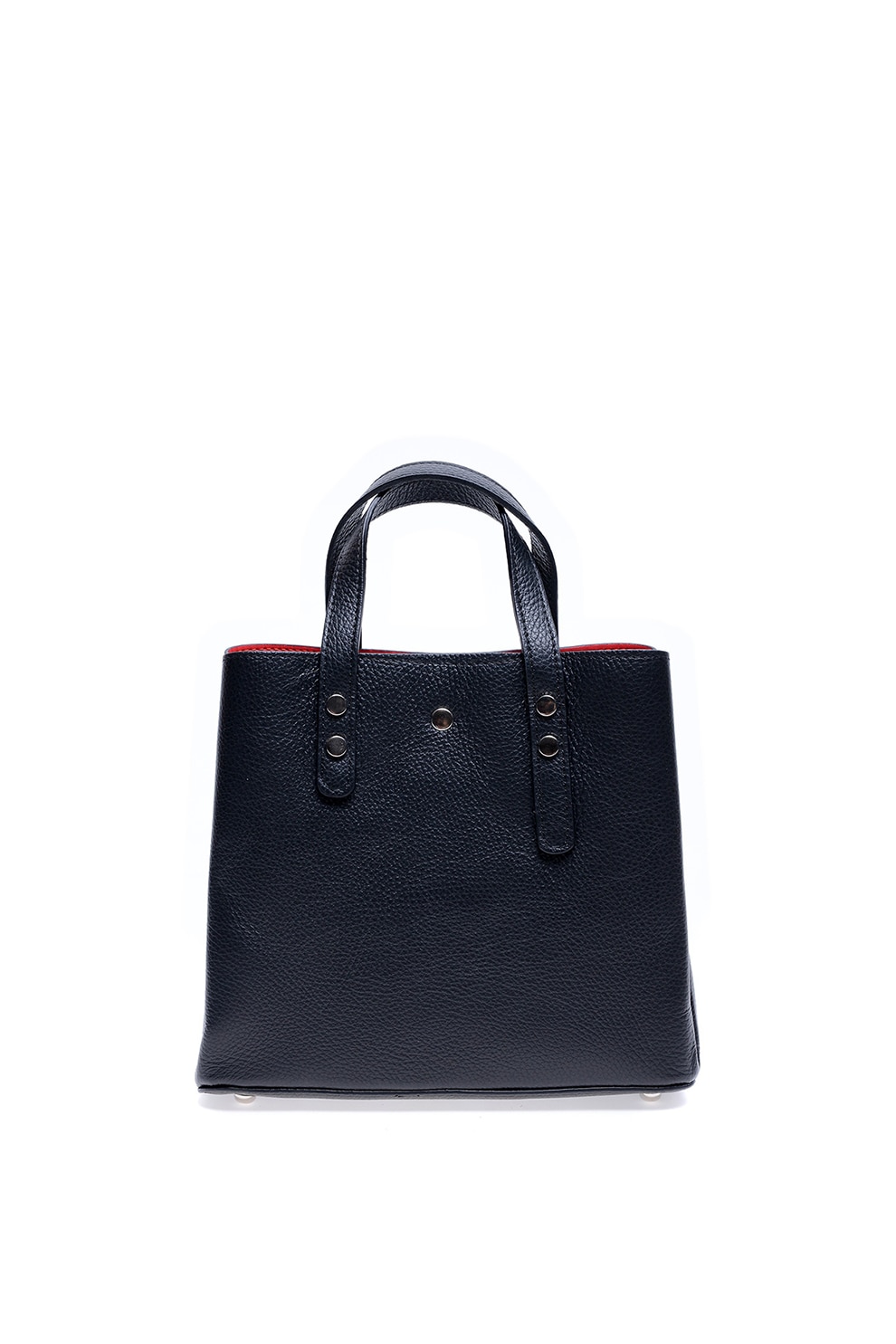 Luisa Vannini, Geanta de piele cu maner si picioruse metalice, Negru