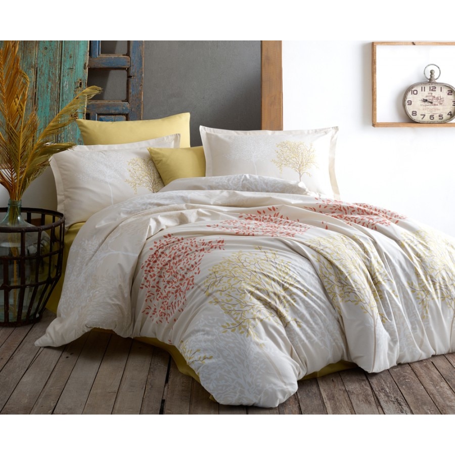 Lenjerie pat dublu bumbac 100% ranforce, 4 piese, Ralex Pucioasa, Adrasan V1