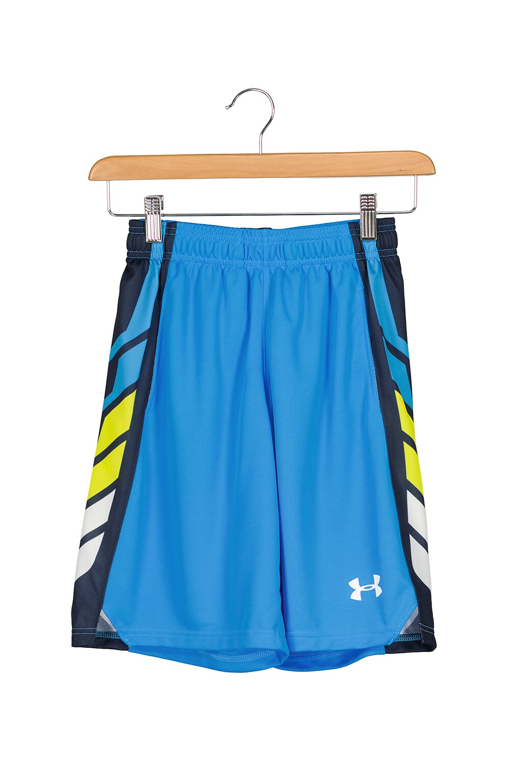 Under Armour, Pantaloni scurti lejeri pentru baschet Select, Albastru/Alb/Galben