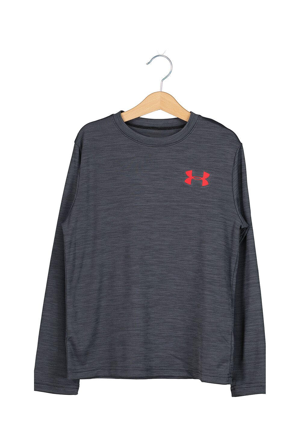Under Armour, Bluza cu logo pentru fitness Velocity, Gri carbune, M