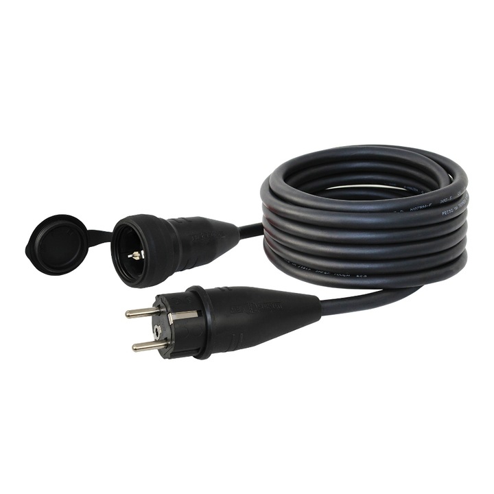 Удължител Commel, 10 метра, H05RR-F, 3х2.5мм2, IP44, Черен