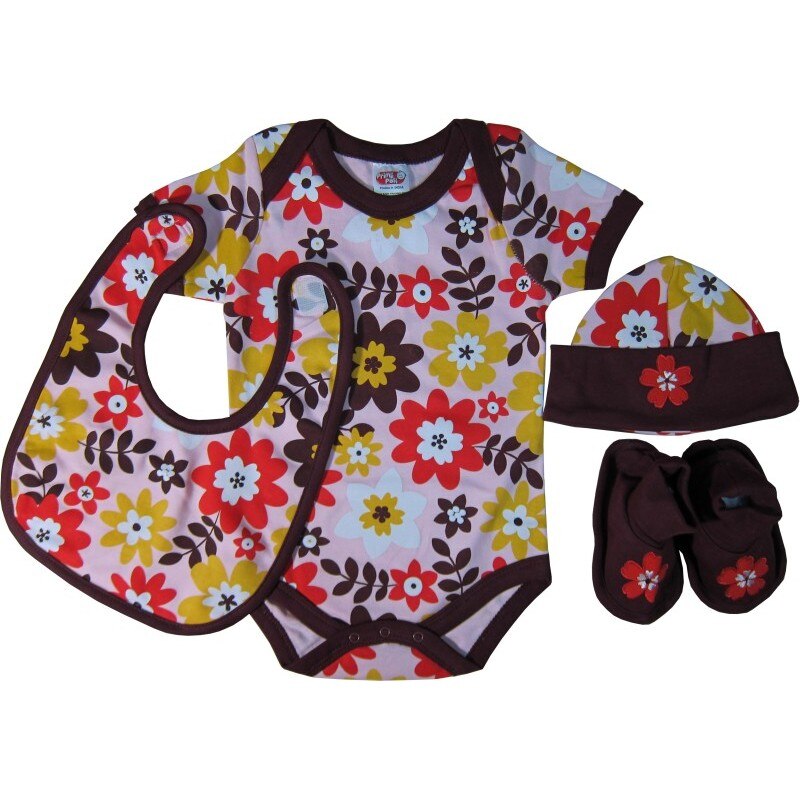 Set cadou bebe 4 piese, Primii Pasi, 0-6 luni