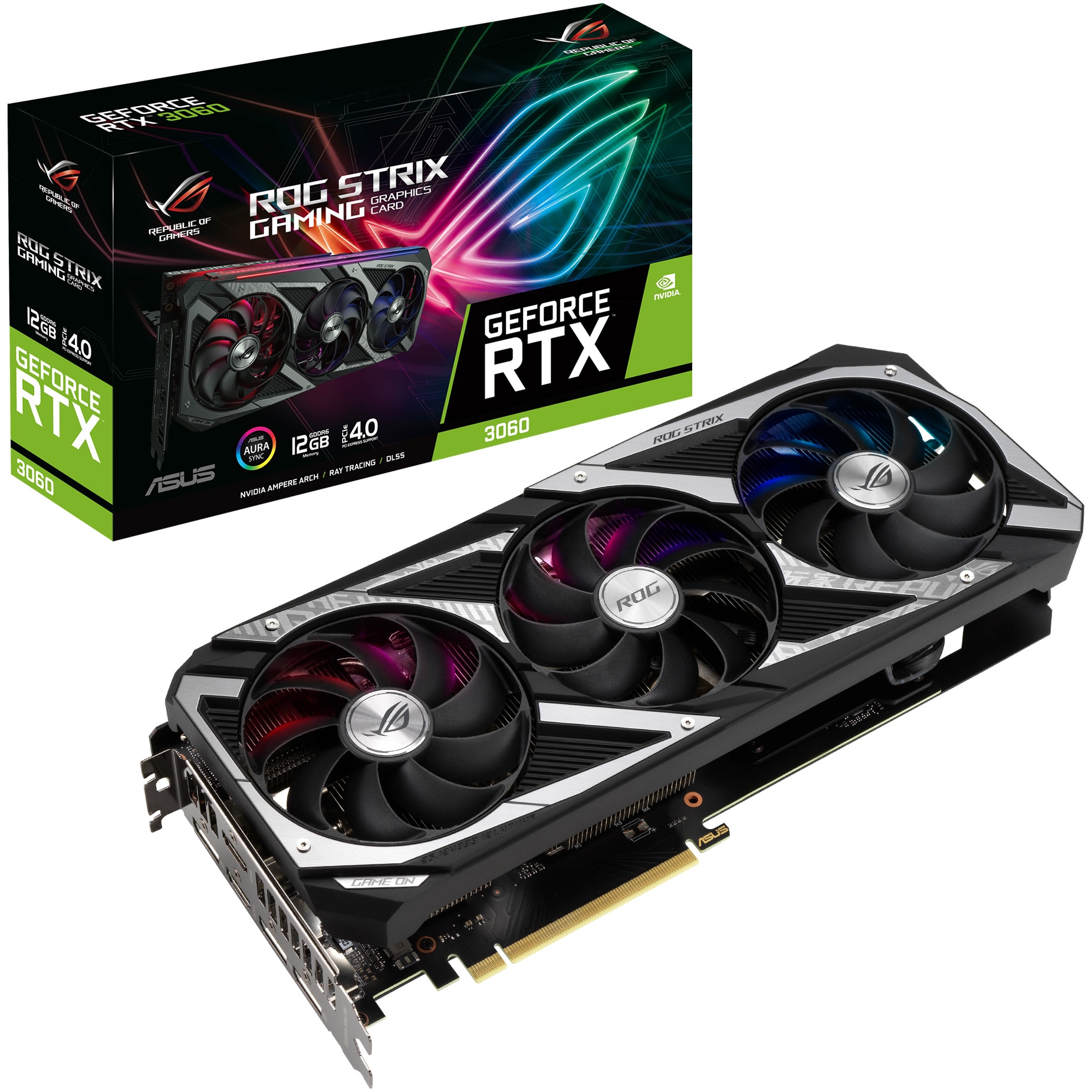 Placa video ASUS ROG Strix GeForce® RTX™ 3060, 12GB GDDR6, 192-bit